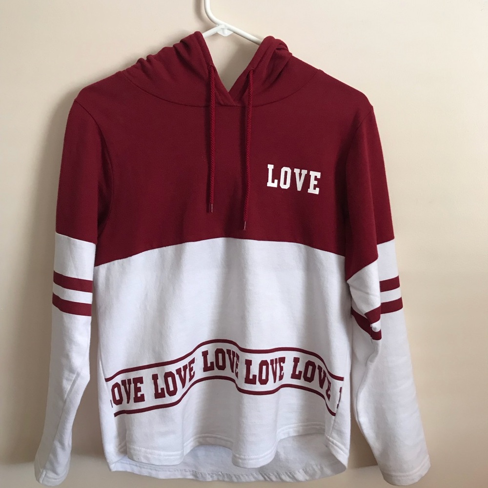 White and Red Sweatshirt